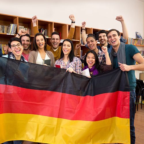 Gruppe mit Deutschlandflagge