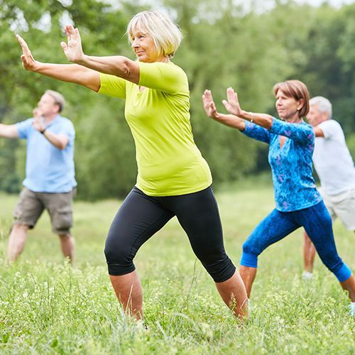 Eine Gruppe bei Qigong